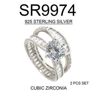 Sterling Silver Cubic Zirconia Ring Set